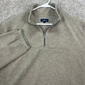 Croft & Barrow Mens XL Fleece Pullover Quarter‎ Zip Brown Sweater Shacket Jacket